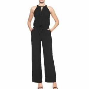 Banana Republic Black Embroidered Jumpsuit